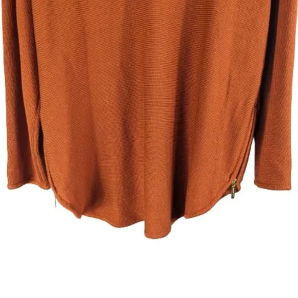 Michael Kors Tunic Brown Sweater with Zip Details Size L Cotton Blend NWT! - Picture 8 of 11